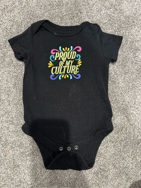 Target Black Baby One-Piece with Colorful "Proud of My Culture" Graphic